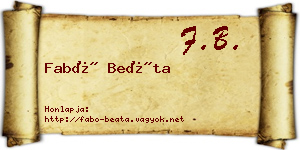 Fabó Beáta névjegykártya