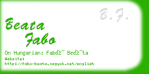 beata fabo business card